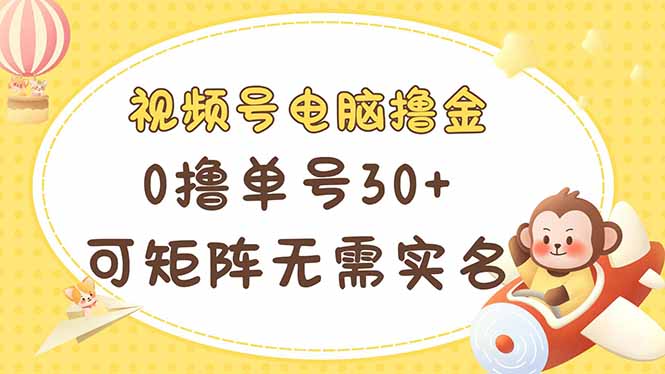 （14220期）视频号电脑撸金 0撸单号30+ 可矩阵 无需实名多号多得-网创猫