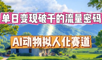 单日变现破k的流量密码，AI动物拟人化赛道-网创猫