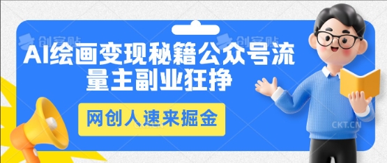 AI绘画变现秘籍：公众号流量主副业狂挣，网创人速来掘金-网创猫