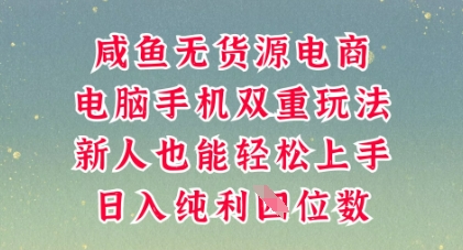 咸鱼无货源电商，多种运营方式，带你从零到一拿结果，可做代运营，也可软件一键发布【揭秘】-网创猫