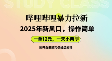 哔哩哔哩暴力拉新：2025年新风口，一单12元，一天数张(附开白渠道和保姆级教程)-网创猫